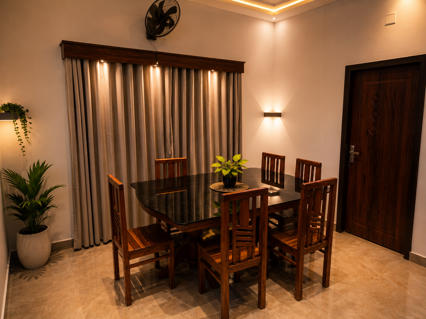 Spacious dining hall area for group meals at Cave Aura