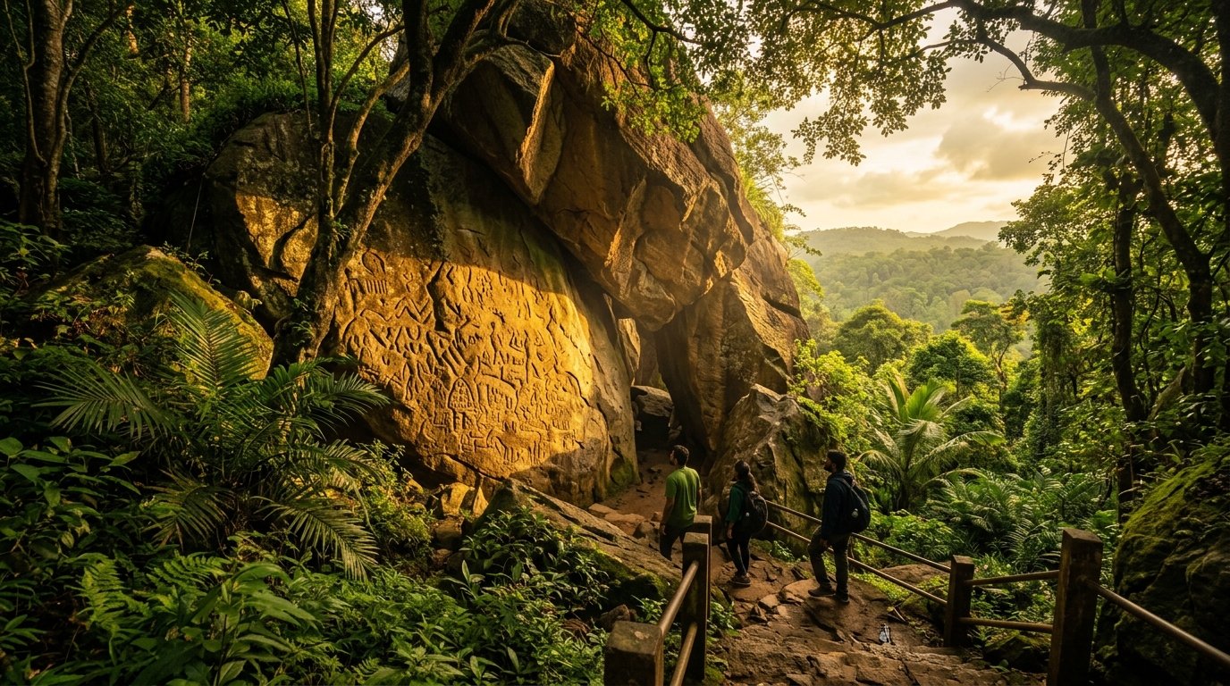 Edakkal Caves Prehistoric Rock Carvings Wayanad